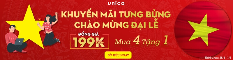 chỉ 199k/khóa học Unica