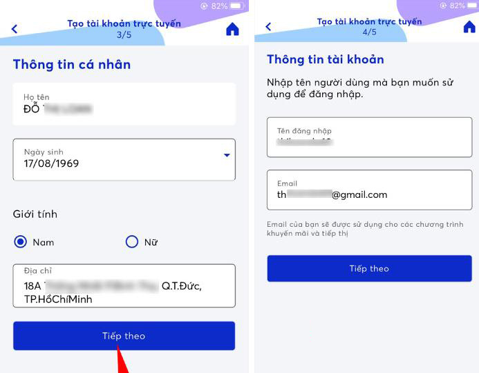 Nhập tên, email muốn đăng ký tài khoản