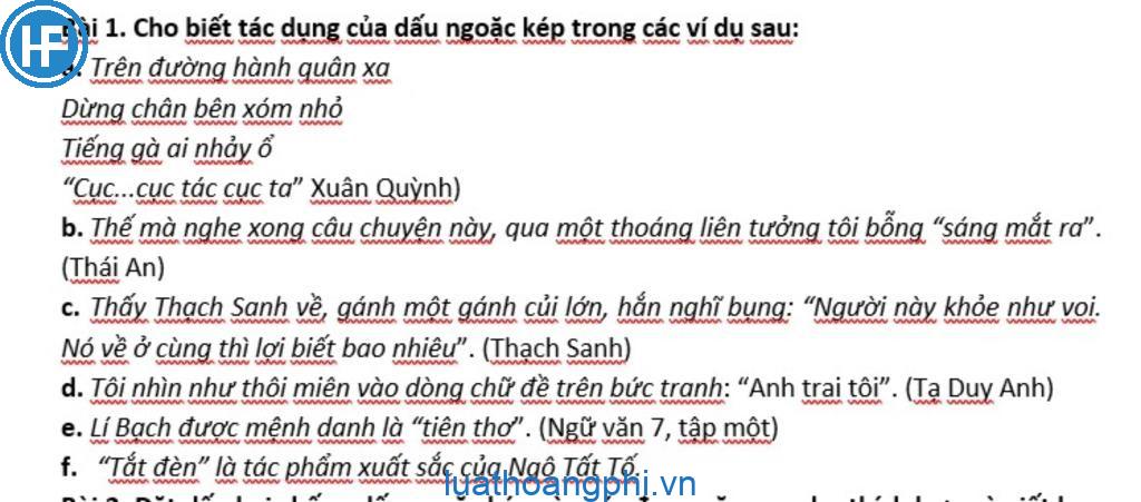 Tác dụng của dấu ngoặc kép? | ToPhuongLoan.Com